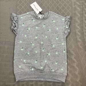 Miles The Label Short Sleeved Ruffles Sweatshirt With Shooting Stars 6X NWT